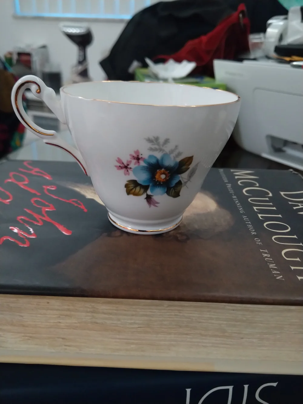 Regency English Bone China Teacup - White with Gold Trim